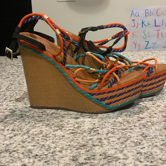 Schultz colorful strappy platform wedges - Picture 4 of 6